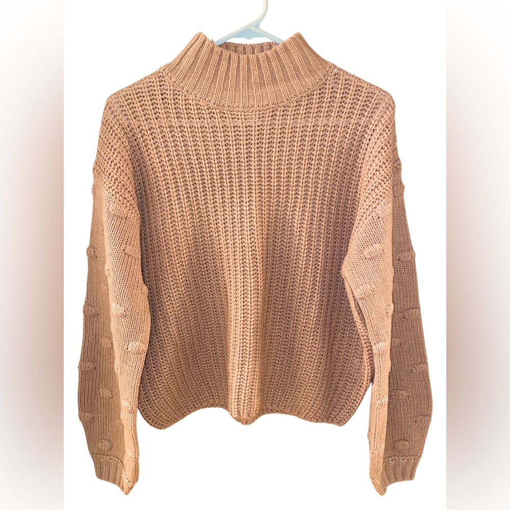 Jessica Simpson Tan Mockneck Knit Sweater